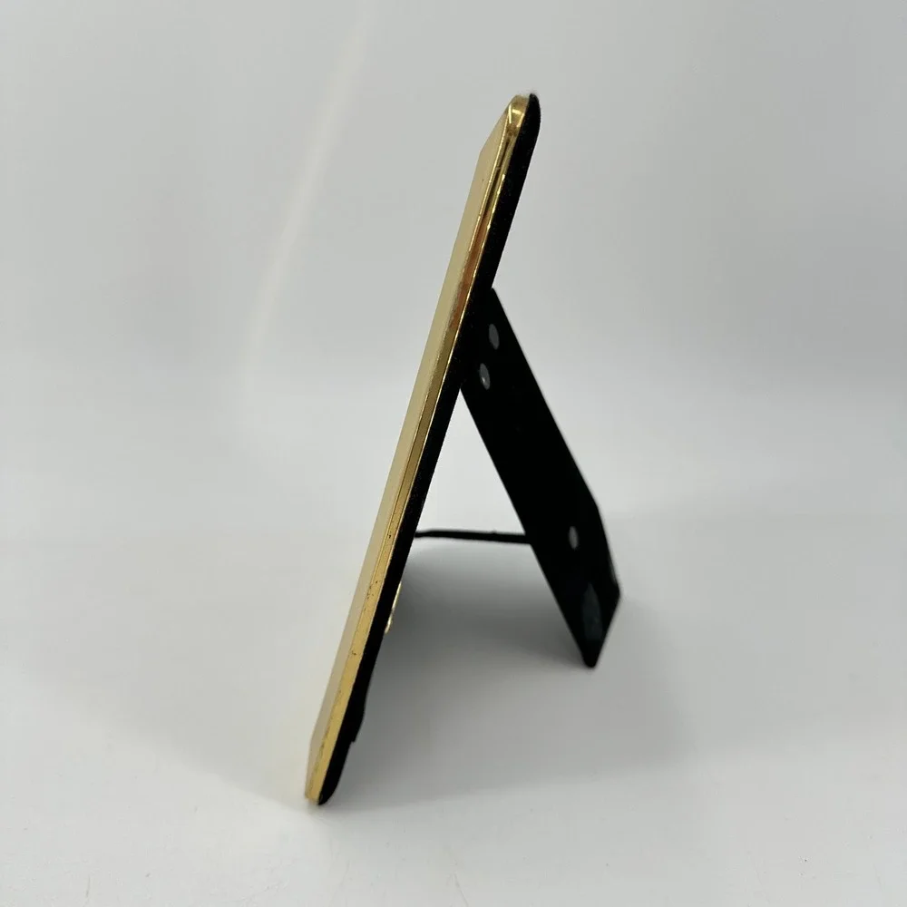 Vintage Gold Tone 5x7 Beveled Edge Picture‎ Frame with Velvet Tabletop Decor